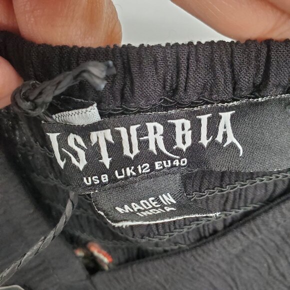 Disturbia Copia Moth Embroidered Cotton Puff Sleeve Top Women Size US 8 NWT - Picture 7 of 14